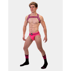 Barcode Berlin Chaussettes Gym Socks Noir-Rose fluo